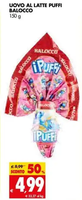 Tigros Uovo Al Latte Puffi Balocco 150g offerta