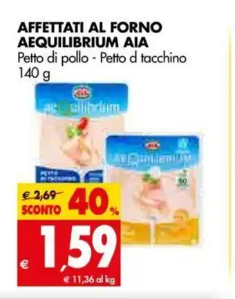 Tigros Affettati Al Forno Aequilibrium Aia 140g offerta