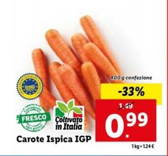 Lidl Carote Ispica IGP 800 g offerta