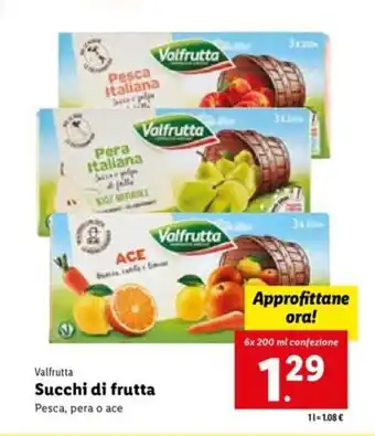 Lidl Valfrutta Succhi di frutta 6x 200 ml offerta