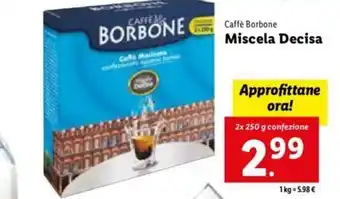 Lidl Caffè Borbone Miscela Decisa 2x 250 g offerta