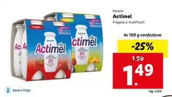 Lidl Danone Actimel 4x 100 g offerta