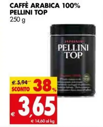 Tigros Caffé Arabica 100% Pellini Top 250g offerta