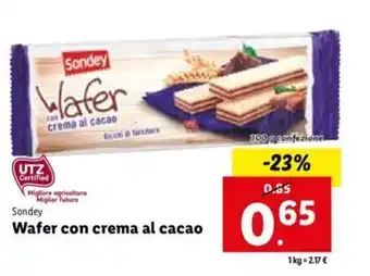 Lidl Sondey Wafer con crema al cacao 300 g offerta