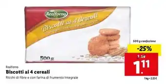 Lidl Realforno Biscotti ai 4 cereali 500 g offerta