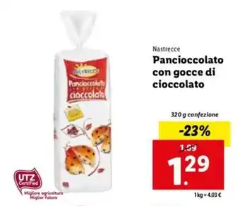Lidl Nastrecce Pancioccolato con gocce di cioccolato 320 g offerta
