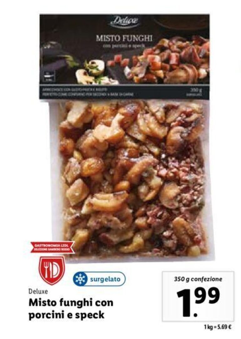Deluxe Misto funghi con porcini e speck 350 g offerta di Lidl