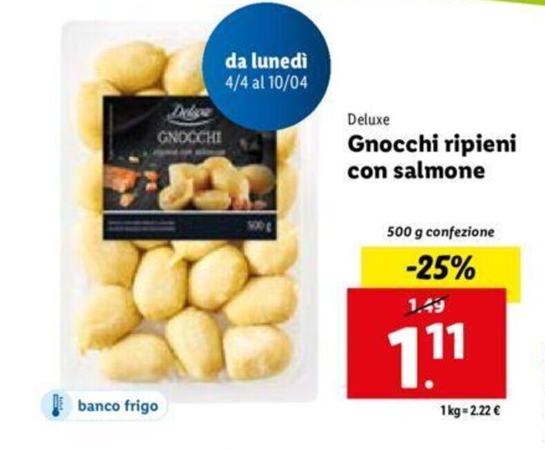 Offerta Deluxe Gnocchi ripieni con salmone 500 g di Lidl
