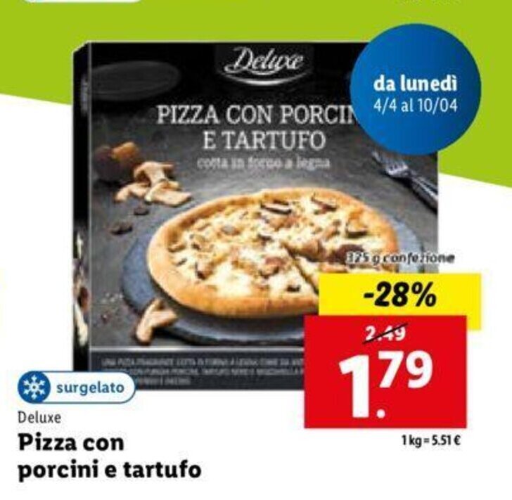 Deluxe Pizza con porcini e tartufo 325 g offerta di Lidl