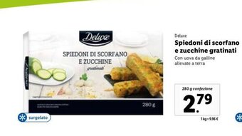 Lidl Deluxe Spiedoni di scorfano e zucchine gratinati 280 g offerta