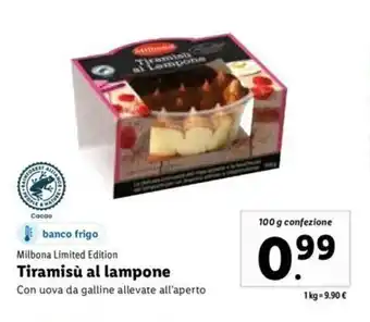 Lidl Milbona Limited Edition Tiramisù al lampone 100 g offerta