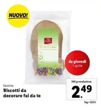 Lidl Favorina Biscotti da decorare fai da te 190 g offerta