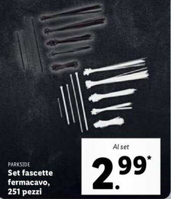 Parkside Set fascette fermacavo, 251 pezzi