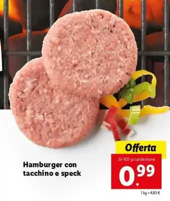 Lidl Hamburger Con Tacchino E Speck 2x102g offerta
