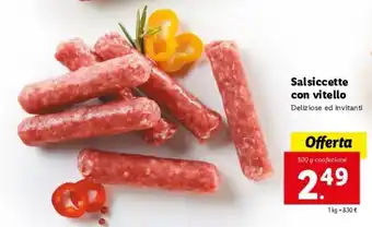 Lidl Salsiccette Con Vitello 300g offerta