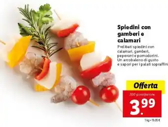 Lidl Spiedini Con Gamberi E Calamari 200g offerta