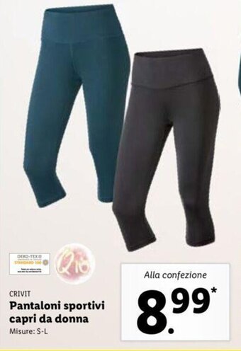 Lidl Crivit Pantaloni sportivi capri da donna S-L offerta