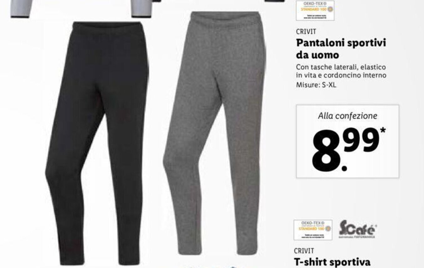 Crivit Pantaloni sportivi da uomo S-XL offerta di Lidl