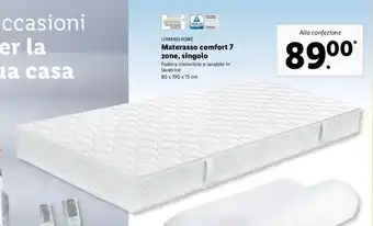 Lidl Livarno Home Materasso comfort 7 zone, singolo 80 x 190 x 15 cm offerta
