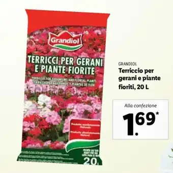 Lidl Grandiol Terriccio per gerani e piante fioriti, 20 L offerta