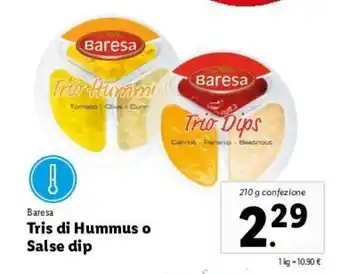 Lidl Tris Hummus O Salse Dip 210g offerta
