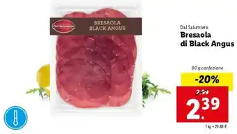 Lidl Bresaola Di Black Angus 80g offerta