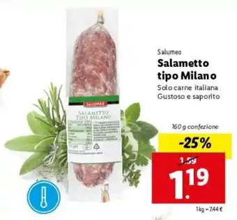 Lidl Salametto Tipo Milano 150g offerta