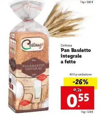Lidl Pan Bauletto Integrale E Fette 400g offerta