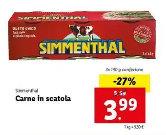 Lidl Simmenthal Carne In Scatola 3x140g offerta