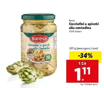 Lidl Carciofini A Spicchi Alla Contadina 207g offerta