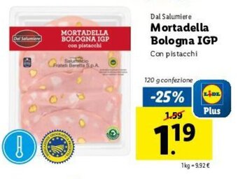 Lidl Mortadella Bologna IGP 120g offerta