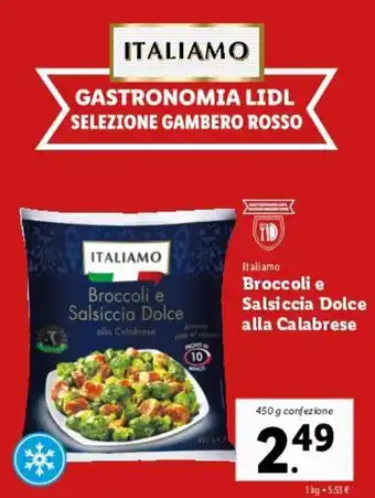 Lidl Broccoli E Salsiccia Dolce Alla Calabrese 450g offerta