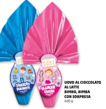 PENNY Uovo Al Cioccolato Al Latte Bimbo, Bimba Con Sorpresa 400 g offerta