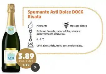PENNY Spumante Asti Dolce DOCG Rivata 75 cl offerta