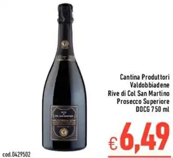 Cantina Produttori Valdobbiadene Rive di Col San Martino Prosecco Superiore DOCG 750 ml