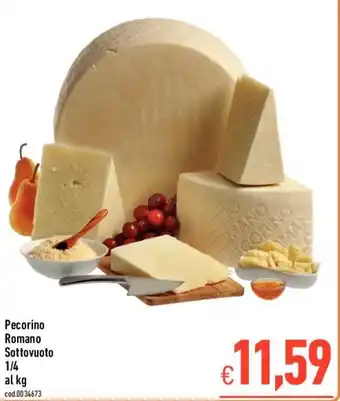 C+C Italmarket Pecorino Romano Sottovuoto 1/4 offerta