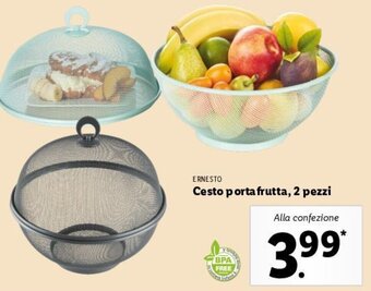 Lidl Ernesto Cesto Portafrutta, 2 pezzi offerta
