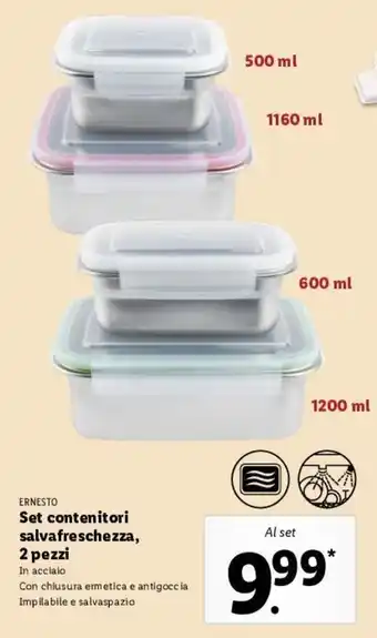 Lidl Set Contenitori Salvafreschezza, 2pezzi offerta