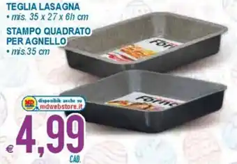 Teglia Lasagna/ Stampo Quadrato Per Agnello