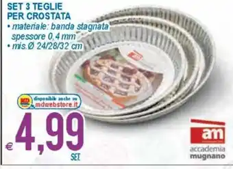 MD Discount Set 3 Teglie Per Crostata offerta