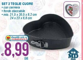 MD Discount Set 2 Teglie Cuore offerta