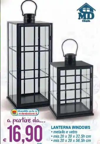 MD Discount Lanterna Windows 20x20x56,5hcm offerta