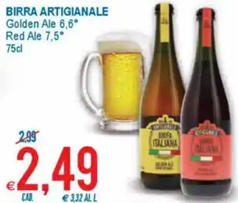 MD Discount Birra Artigianale Golden Ale 6,6/ Red Ale 7,5 75cl offerta