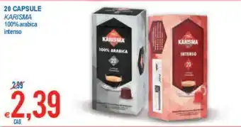 MD Discount 20 Capsule Karisma 100% arabica intenso offerta