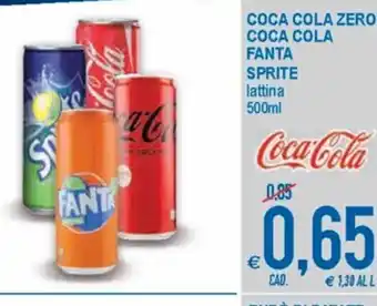 MD Discount Coca Cola Zero Coca Cola fanta Sprite lattina 500ml offerta