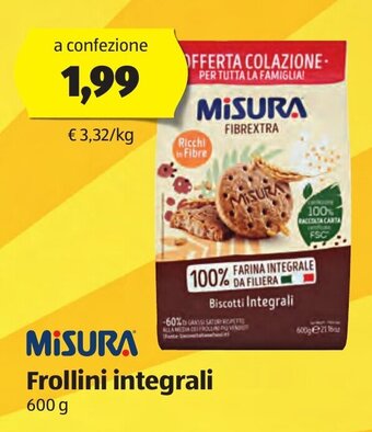 ALDI Misura Frollini Integrali 600 g offerta