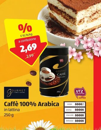 ALDI Gourmet Caffè 100% Arabica 250 g offerta