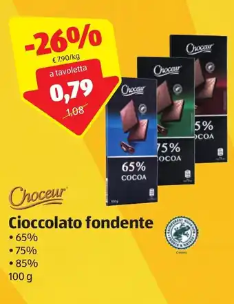 ALDI Choceur Cioccolato fondente 100 g offerta