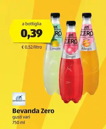 ALDI Sab Benedetto Bevanda Zero 750 ml offerta