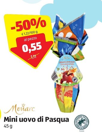 ALDI Monarc Mini uovo di Pasqua 45 g offerta